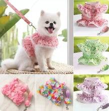 Load image into Gallery viewer, Floral Chest Leash Lace Pet Dress
